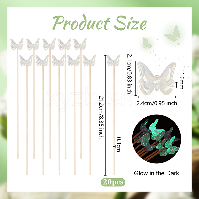 20Pcs Acrylic Butterfly Flowerpot Decoration AJEW-OC00025-1