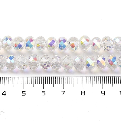 AB Color Plated Transparent Electroplate Beads Strands EGLA-H104-06I-1