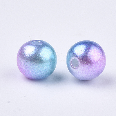 Rainbow ABS Plastic Imitation Pearl Beads LS-OACR-Q174-4mm-02-1