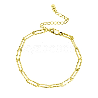 925 Sterling Silver Paperclip Chain Bracelets BJEW-I314-055G-1