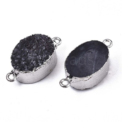 Natural Druzy Agate Links Connectors G-S359-083A-1