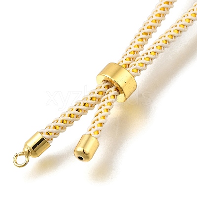 Braided Cotton Cord Slider Bracelet Making MAK-R001-01G-17-1