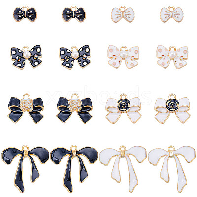 48Pcs 8 Styles Alloy Enamel Charms ENAM-SC0004-31-1