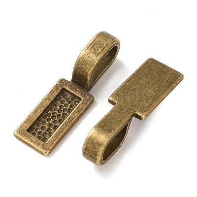 Tibetan Style Alloy Glue-on Flat Pad Bails TIBE-4710-AB-NR-1