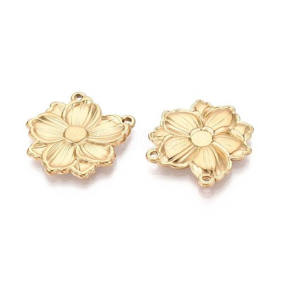 304 Stainless Steel Flower Pendants STAS-T067-29G-1