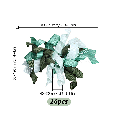 16Pcs Flower Polyester Ornament DIY-HY0003-34C-1