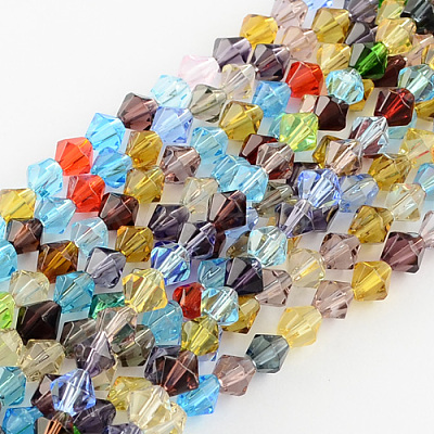 Mixed Glass Bicone Beads Strands X-GLAA-S050-4mm-1
