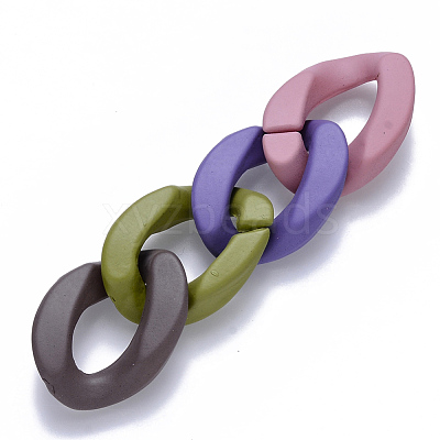 Opaque Spray Painted Acrylic Linking Rings OACR-S036-001A-I-1-1