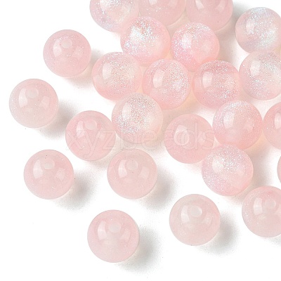 25Pcs Round Imitation Cat Eye Resin Beads RESI-FS0001-65A-1