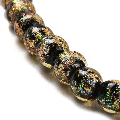 Handmade Dichroic Foil Glass Beads Strands DICH-U001-02H-1