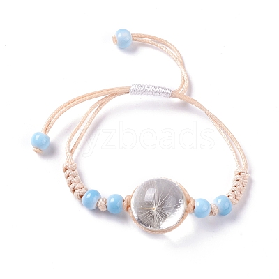 Handmade Dry Pressed Flower Link Bracelet for Girl Women BJEW-C004-01G-1