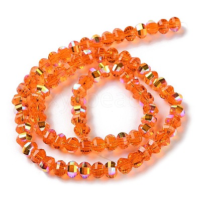 Transparent Electroplate Glass Beads Strands GLAA-Q099-C01-02-1-1