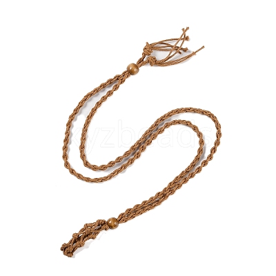 Braided Waxed Cord Empty Macrame Pouch Slider Necklace Making FIND-C061-01C-1