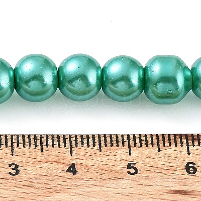Baking Paint Pearlized Glass Pearl Round Bead Strands HY-Q330-8mm-29-1