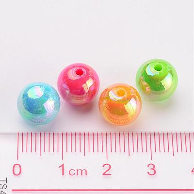 Colorful Round AB Color Acrylic Ball Beads for Kid Jewelry X-PL426-1