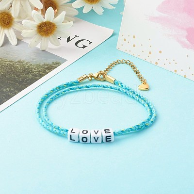 Two Loops Cotton Cord Warp Bracelets BJEW-JB06465-01-1