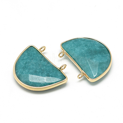 Natural White Jade Semi Circle Pendants G-Q972-18-1