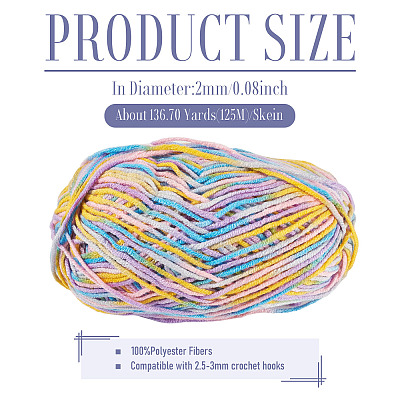 Light Gradient Segment Dyed Polyester Yarn DIY-TADJ0002-005K-1