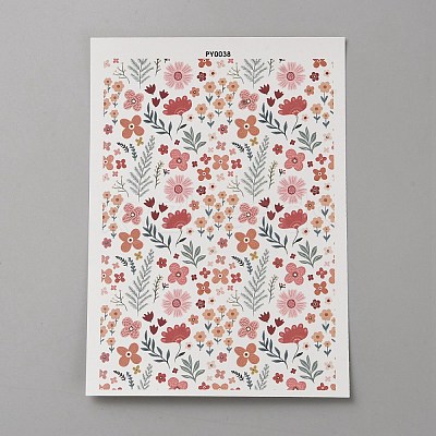 Flower Pattern Polymer Clay Water Transfer Paper DIY-WH0568-73A-1