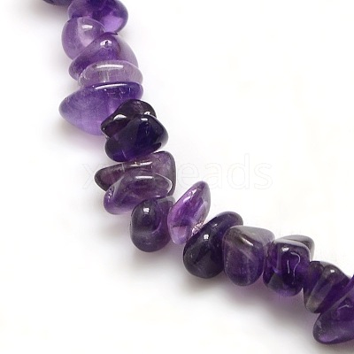 Natural Amethyst Chips Beads Strands G-P030-02-1