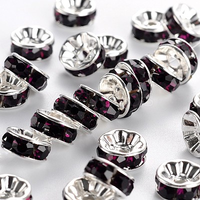 Brass Grade A Rhinestone Spacer Beads RB-A014-Z8mm-11S-1