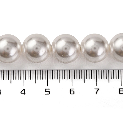 Baking Paint Pearlized Glass Pearl Round Bead Strands X-PEAR-H019-02E-04-1