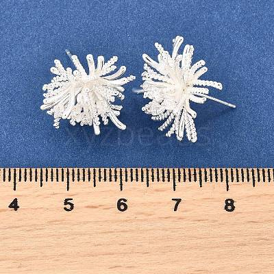 Brass Micro Pave Clear Cubic Zirconia Stud Earrings EJEW-S270-04S-1
