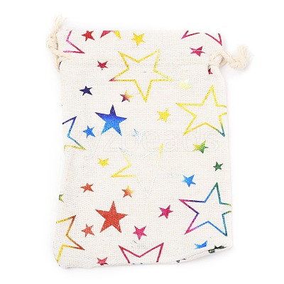 Christmas Theme Cotton Fabric Cloth Bag ABAG-H104-B14-1