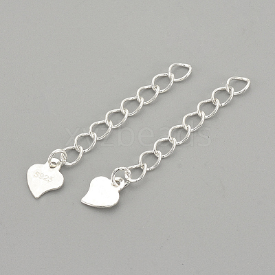 925 Sterling Silver Twisted Extender Chains X-STER-S002-32-1