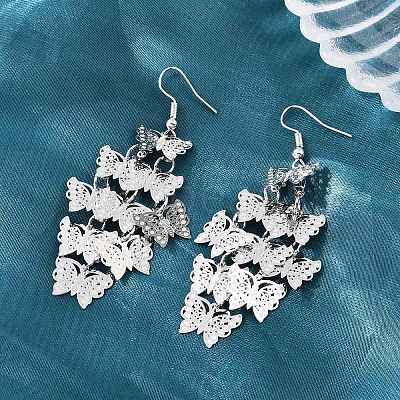 Brass Dangle Earrings EJEW-B157-02B-P-1
