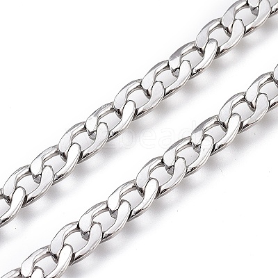 Tarnish Resistant 304 Stainless Steel Cuban Link Chains CHS-M003-13P-D-1