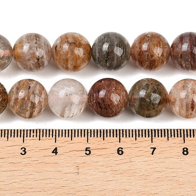 Natural Multilayer Lodolite Quartz Beads Strands G-Z133-A02-12mm-02-1