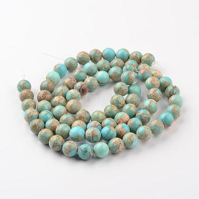 Natural Imperial Jasper Beads Strands G-I122-8mm-12-1