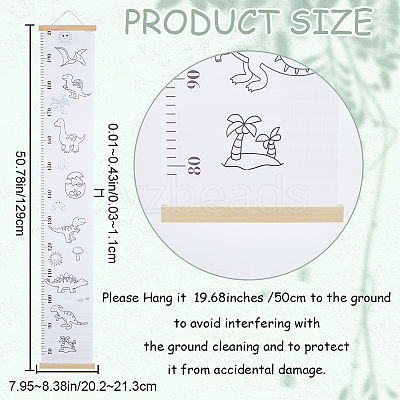 Dinosaur Pattern Removable Height Chart for Kids AJEW-WH0165-72B-1