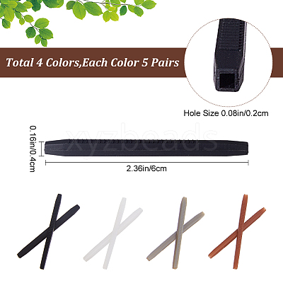 20 Pairs 4 Colors Silicone Eyeglasses Temple Tips Sleeve Retainer AJEW-GF0006-79-1