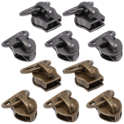 20Pcs 2 Colors Alloy Zipper with D Ring SENE-CY0001-12B-1