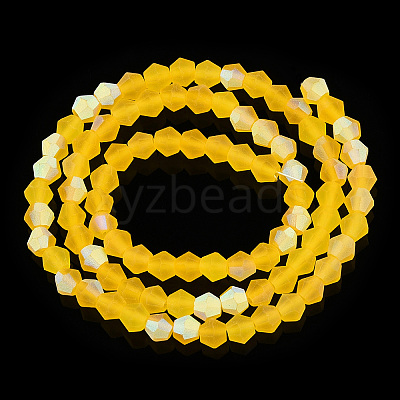 Imitate Austrian Crystal Bicone Frosted Glass Beads Strands LS-EGLA-A039-T6mm-MB22-1
