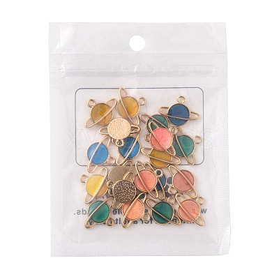 20Pcs 4 Colors Alloy Enamel Pendants ENAM-FS0001-07-1