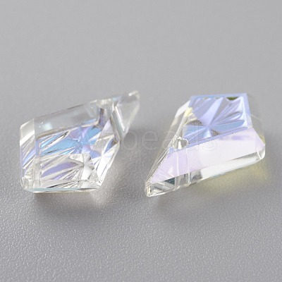 Embossed Glass Rhinestone Pendants GLAA-J101-01A-001SI-1