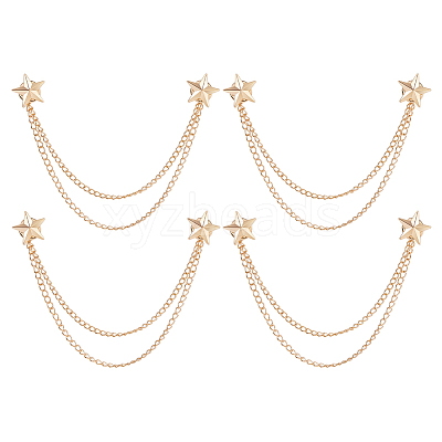 4Pcs Alloy Hanging Chain Brooch JEWB-FH0002-93G-1