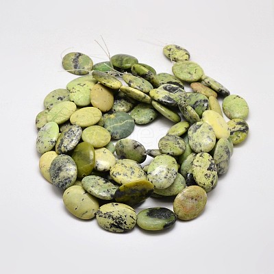 Natural Serpentine Oval Beads Strands G-F199-01-22x30mm-1