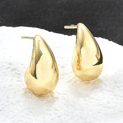 Brass Half Hoop Earrings EJEW-H104-18G-1