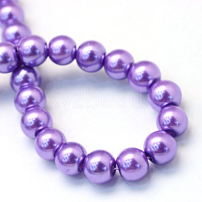 Baking Paint Pearlized Glass Pearl Round Bead Strands HY-Q003-4mm-27-1