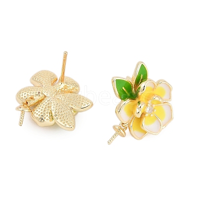 Brass Enamel Stud Earring Findings LS-ZIRC-P122-08G-1