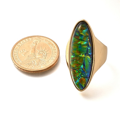 Resin Horse Eye Finger Rings LS-RJEW-R006-01G-02-1