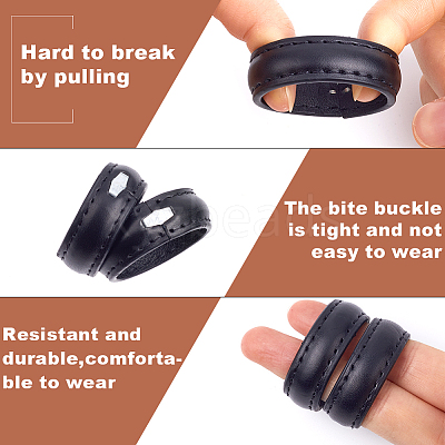 50Pcs Imitation Leather with Alloy Waist Belt Keeper Rings FIND-CP0002-44-1