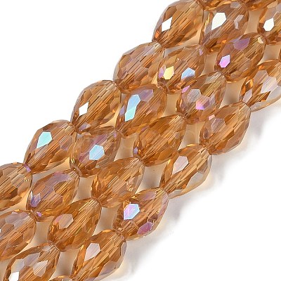 Transparent Electroplate Glass Beads Strands EGLA-N013-T8mm-B21-1