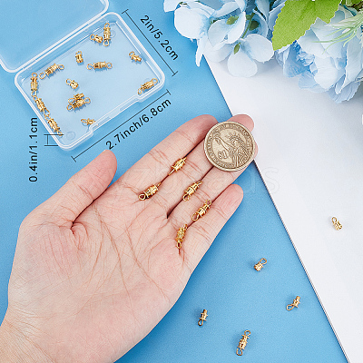 50Pcs Brass Screw Clasps KK-BBC0018-50G-1