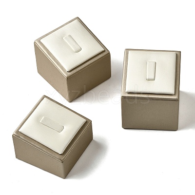 3Pcs 3 Sizes Imitation Leather Jewelry Ring Display Stands ODIS-K005-06-1