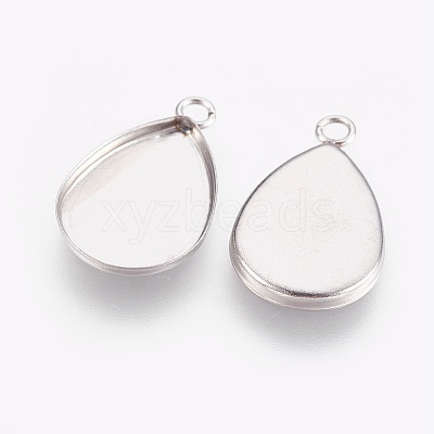 Tarnish Resistant 304 Stainless Steel Pendant Cabochon Settings LS-STAS-F167-23P-1